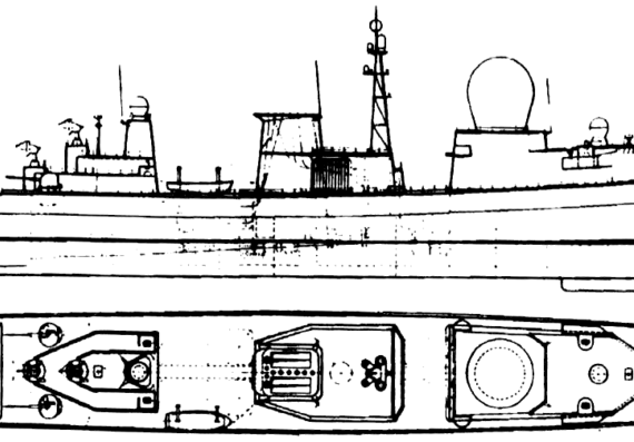 Корабль FGS Bremen F122 [Frigate] - чертежи, габариты, рисунки
